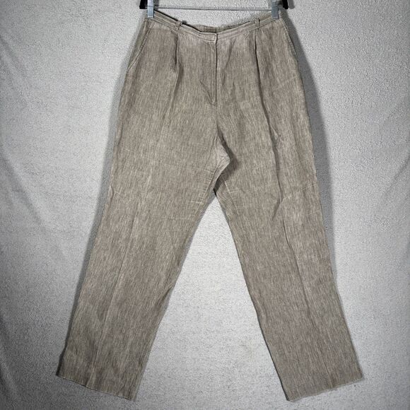 Vintage 1970s Brooks Brothers Trousers Women’s Size 14 Linen Knit Made in USA - Picture 1 of 13